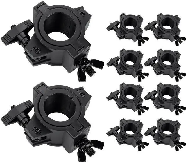 Main image of Stage Light Clamp 10 Pack, 33lb Plastic DJ Truss Clamps for Stage | Truss Clamp for Stage Lights Studio Theater, 1" lighting O clamp Fit 3 Size Pipe Diameter: 25mm 38mm 50mm