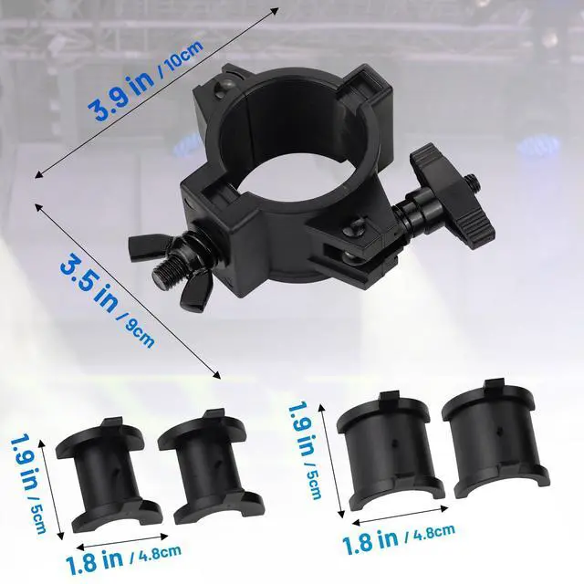 Alt view image 3 of 7 - Stage Light Clamp 10 Pack, 33lb Plastic DJ Truss Clamps for Stage | Truss Clamp for Stage Lights Studio Theater, 1" lighting O clamp Fit 3 Size Pipe Diameter: 25mm 38mm 50mm