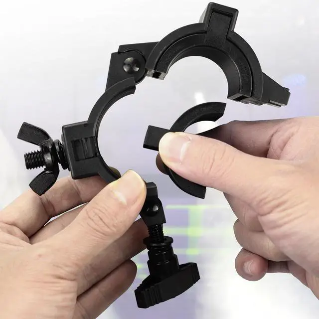 Alt view image 4 of 7 - Stage Light Clamp 10 Pack, 33lb Plastic DJ Truss Clamps for Stage | Truss Clamp for Stage Lights Studio Theater, 1" lighting O clamp Fit 3 Size Pipe Diameter: 25mm 38mm 50mm