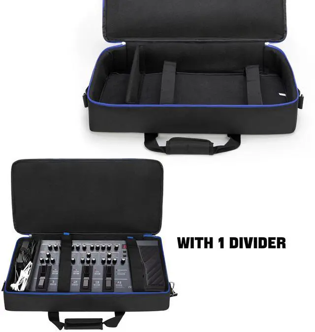 Alt view image 4 of 7 - Carrying Bag Fits for Boss ME-80/GT-1000/GX-100/ME-90 Guitar Pedal | Separate Compartment, Fixing Strap, Shoulder Strap, Top Handle, for Guitar Multi-effects Pedal Board/Guitar Cable
