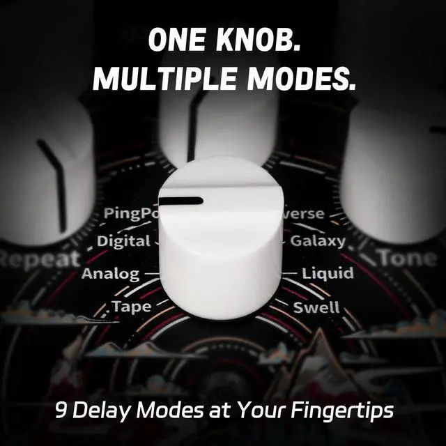 Alt view image 5 of 7 - Sky Isle Stereo I/O Delay Pedal for Electric Guitar 9 Studio-Grade Delay Modes Guitar Effects Pedal with Tap Tempo, 201200ms Ambient & Analog Delay, True/Buffered Bypass with Trails
