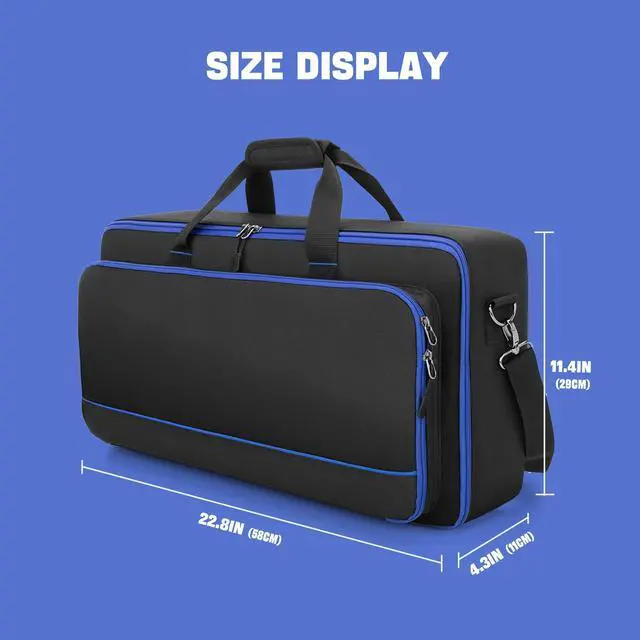 Alt view image 6 of 7 - Carrying Bag Fits for Boss ME-80/GT-1000/GX-100/ME-90 Guitar Pedal | Separate Compartment, Fixing Strap, Shoulder Strap, Top Handle, for Guitar Multi-effects Pedal Board/Guitar Cable