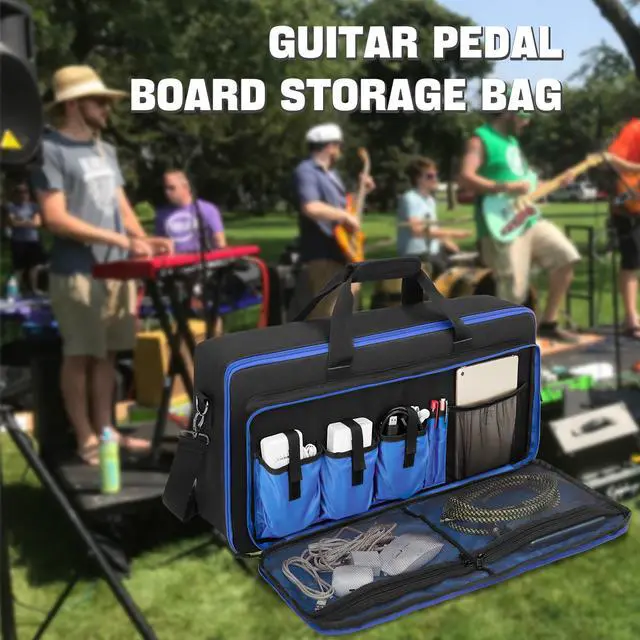 Alt view image 7 of 7 - Carrying Bag Fits for Boss ME-80/GT-1000/GX-100/ME-90 Guitar Pedal | Separate Compartment, Fixing Strap, Shoulder Strap, Top Handle, for Guitar Multi-effects Pedal Board/Guitar Cable