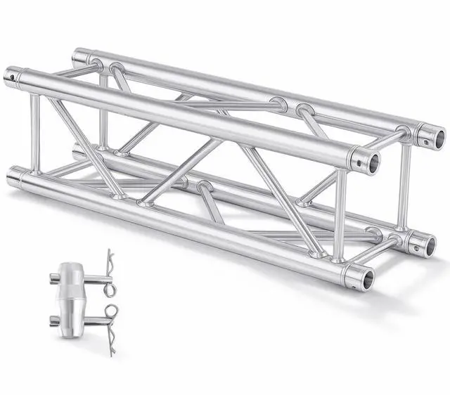 Main image of 1 Pack Aluminum DJ Light Stands Stage Truss Segment 12" x 12" Straight Square DJ Lighting Stand Trussing Stage with 8 couplers, 500 Pounds Load Capacity (3.28 ft)