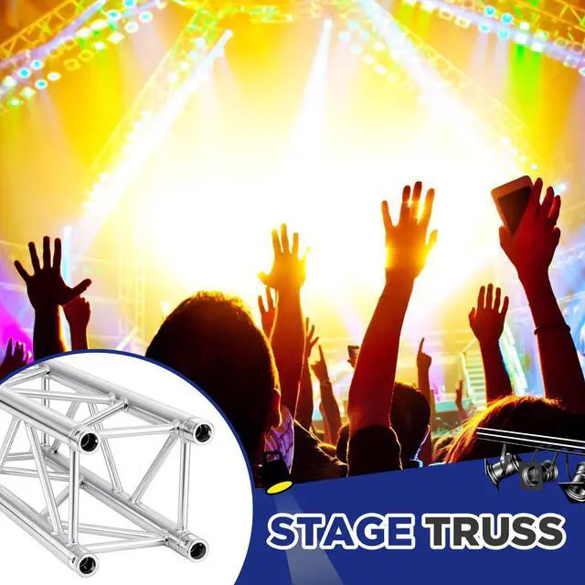 Alt view image 4 of 7 - 1 Pack Aluminum DJ Light Stands Stage Truss Segment 12" x 12" Straight Square DJ Lighting Stand Trussing Stage with 8 couplers, 500 Pounds Load Capacity (3.28 ft)