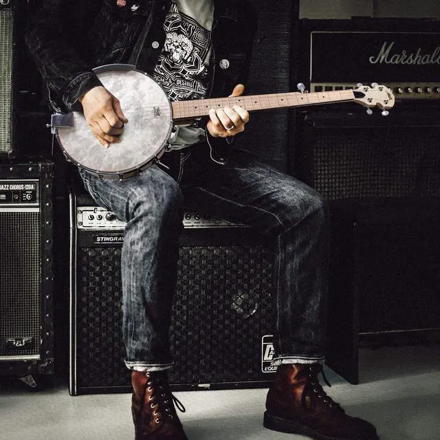 Alt view image 6 of 7 - 5 String Banjos Full Size Open Back Banjo Adjustable Maple Body Remo Head with 2 Tuning Wrench, 4 Picks, Strings, Tuner, Strap Ruler, Cleaning Cloth, Gig Bag for New Beginner Professional