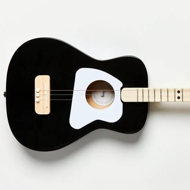 Alt view image 3 of 7 - Pro Acoustic kids Guitar 3-strings Ages 6+ Learning App and Lessons Included Black