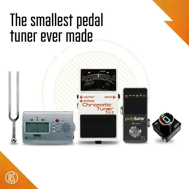 Alt view image 4 of 7 - Nano Electric Guitar Tuner Pedal - Smallest Tuner Foot Pedal In The World | Compact Chromatic Tuner Food Pedal Fits on Any Pedalboard for Acoustic, Electric, Bass Guitar, Mandolin & Other Instruments