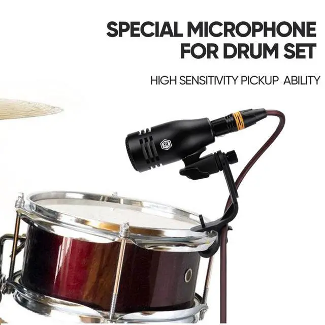 Alt view image 6 of 7 - 7 Piece Wired Dynamic Drum Mic Kit (Whole Metal)- Kick Bass, Tom/Snare & Cymbals Microphone Use for Drums, Vocal, Other Instrument Complete with Thread Clip, Mics Holder
