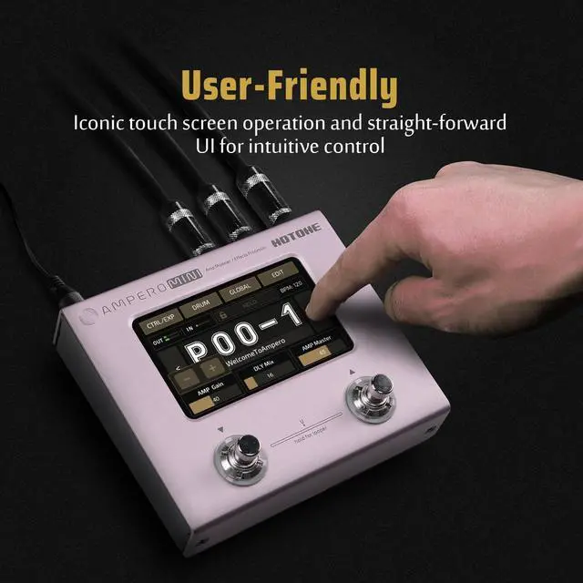 Alt view image 5 of 7 - Multi Effects Processor Pedal Guitar Bass Amp Modeling IR Cabinets Simulation Multi LanguageStereo OTG USB Audio Interface Ampero Mini MP-50 (Include 10 PCS Additional Footswitch Toppers)