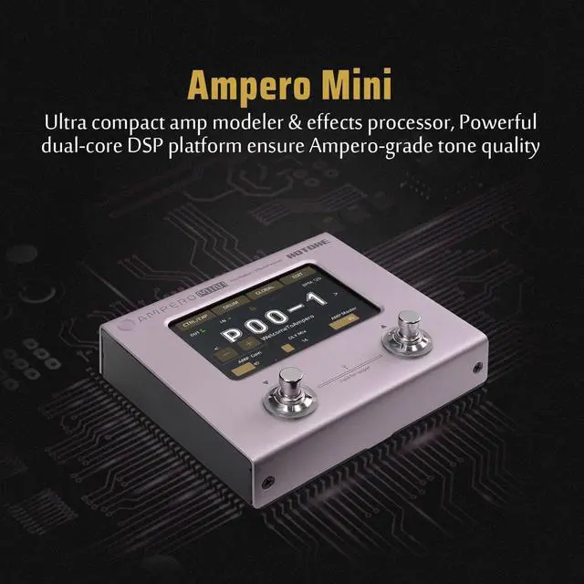 Alt view image 3 of 7 - Multi Effects Processor Pedal Guitar Bass Amp Modeling IR Cabinets Simulation Multi LanguageStereo OTG USB Audio Interface Ampero Mini MP-50 (Include 10 PCS Additional Footswitch Toppers)
