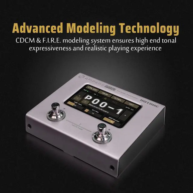 Alt view image 2 of 7 - Multi Effects Processor Pedal Guitar Bass Amp Modeling IR Cabinets Simulation Multi LanguageStereo OTG USB Audio Interface Ampero Mini MP-50 (Include 10 PCS Additional Footswitch Toppers)