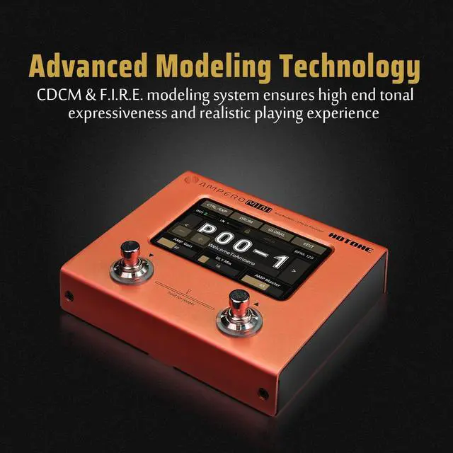Alt view image 2 of 7 - Multi Effects Processor Pedal Guitar Bass Amp Modeling IR Cabinets Simulation Multi LanguageStereo OTG USB Audio Interface Ampero Mini MP-50 (Include 10 PCS Additional Footswitch Toppers)