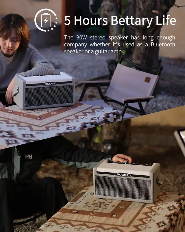 Alt view image 5 of 7 - SD30i Smart Guitar Amp AI Preset Portable Practice Amplifier | 30W Stereo Sound, 5Hrs Bettary Life, with 101 Effects, 80s Looper and 40 Drummer for Electric Guitar