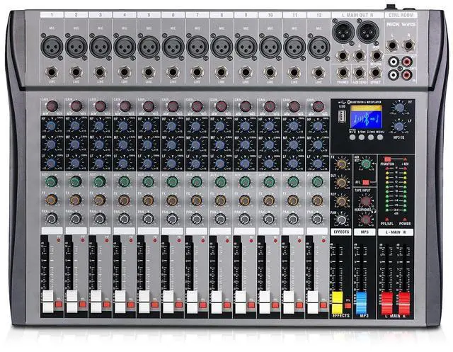 Main image of 12 Channel mixer professional Audio Mixer, dj mixer with Individual Channel Control and USB Audio Recording & Editing via Computer, All-Metal mezcladora para dj (12 Channel)