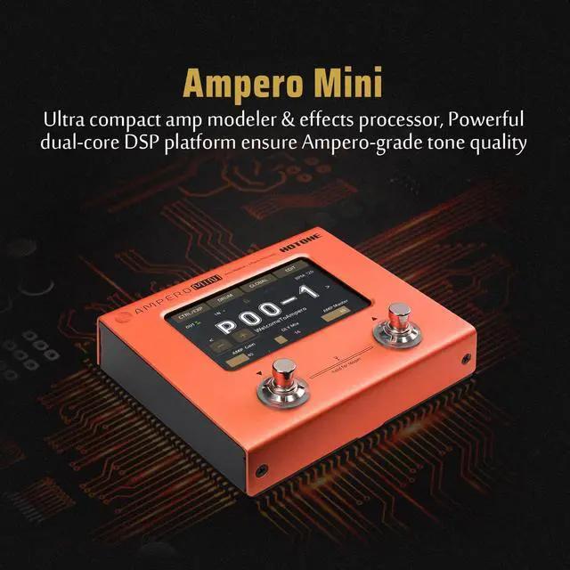 Alt view image 3 of 7 - Multi Effects Processor Pedal Guitar Bass Amp Modeling IR Cabinets Simulation Multi LanguageStereo OTG USB Audio Interface Ampero Mini MP-50 (Include 10 PCS Additional Footswitch Toppers)