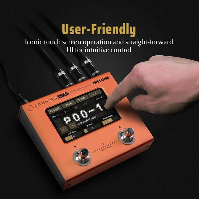 Alt view image 5 of 7 - Multi Effects Processor Pedal Guitar Bass Amp Modeling IR Cabinets Simulation Multi LanguageStereo OTG USB Audio Interface Ampero Mini MP-50 (Include 10 PCS Additional Footswitch Toppers)