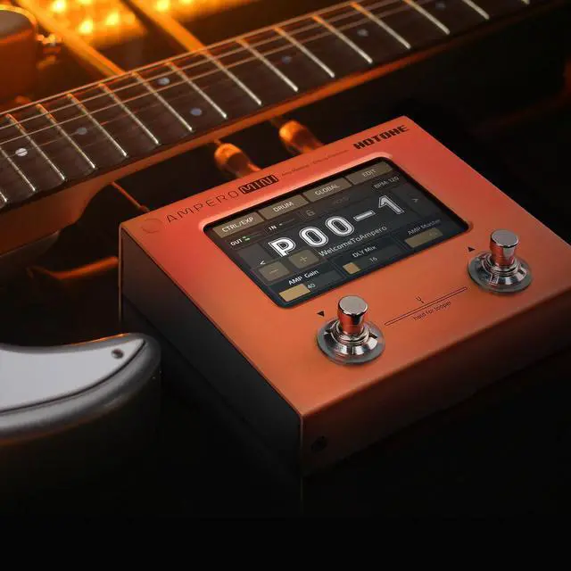 Alt view image 7 of 7 - Multi Effects Processor Pedal Guitar Bass Amp Modeling IR Cabinets Simulation Multi LanguageStereo OTG USB Audio Interface Ampero Mini MP-50 (Include 10 PCS Additional Footswitch Toppers)
