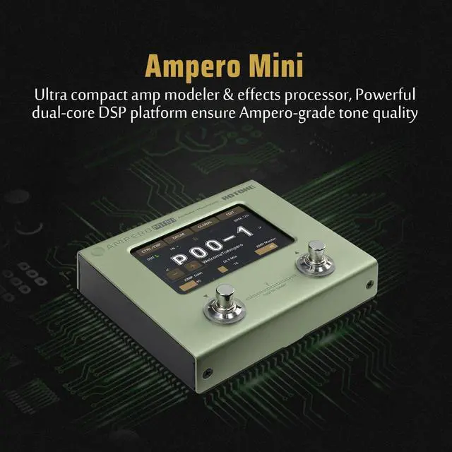 Alt view image 3 of 7 - Multi Effects Processor Pedal Guitar Bass Amp Modeling IR Cabinets Simulation Multi LanguageStereo OTG USB Audio Interface Ampero Mini MP-50 (Include 10 PCS Additional Footswitch Toppers)