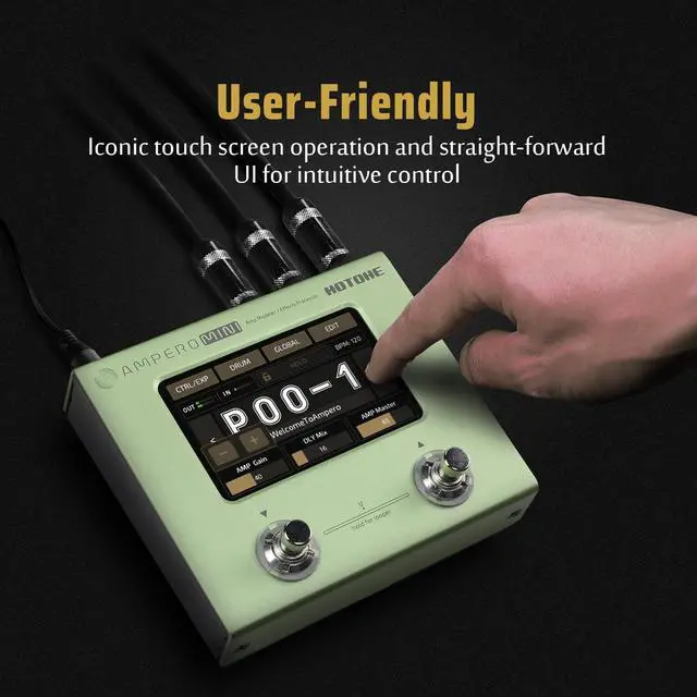 Alt view image 5 of 7 - Multi Effects Processor Pedal Guitar Bass Amp Modeling IR Cabinets Simulation Multi LanguageStereo OTG USB Audio Interface Ampero Mini MP-50 (Include 10 PCS Additional Footswitch Toppers)