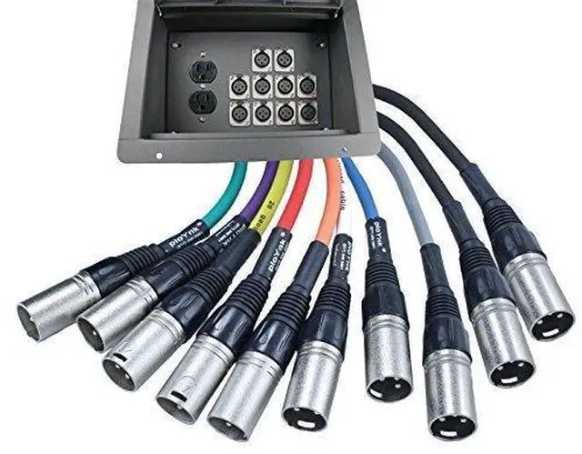 Main image of Pro Audio Stage Recessed Floor Box with 110v Electric and XLR Connections (10 XLR, Pre Wired)