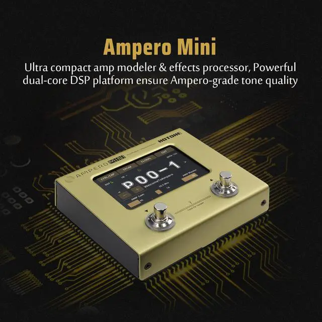 Alt view image 3 of 7 - Multi Effects Processor Pedal Guitar Bass Amp Modeling IR Cabinets Simulation Multi LanguageStereo OTG USB Audio Interface Ampero Mini MP-50 (include 10 PCS Additional Footswitch Toppers)