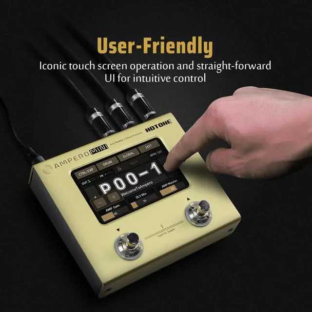 Alt view image 5 of 7 - Multi Effects Processor Pedal Guitar Bass Amp Modeling IR Cabinets Simulation Multi LanguageStereo OTG USB Audio Interface Ampero Mini MP-50 (include 10 PCS Additional Footswitch Toppers)