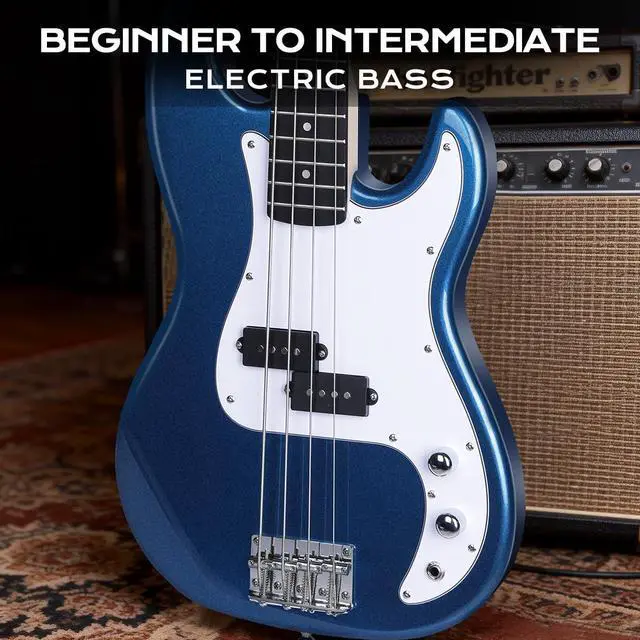 Alt view image 2 of 6 - Electric Bass Guitar 4 Strings Full-Size Standard Bass PB-Style Beginner Kit Black for Starter with Gig Bag Guitar Strap and Guitar Cable(PB-Blue)