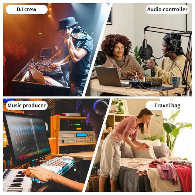 Alt view image 6 of 6 - DJ Backpack for Club Gigs, DJ Mixer Case Compatible with Pioneer DJ DDJ-REV1, DJ Controller, Novation Launchkey 37 Key Keyboard and More Equipment