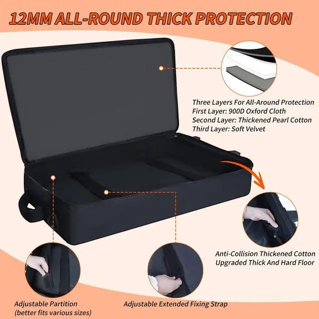 Alt view image 4 of 7 - DJ Controller Case with Wheels for DDJ FLX10 / 1000 / XDJ-RR / RX / FLX4 / GRV6 / REV1 / REV5 / REV7,Rolling DJ Controller Bag Soft Padded Backpack with 2 Accessory Pocket,15.6" Laptops Compartment