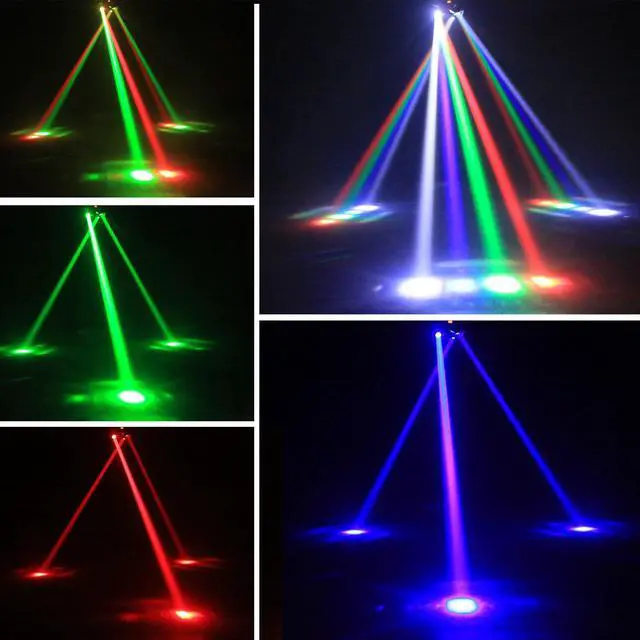Alt view image 5 of 7 - Mini Moving Head DJ Lights, 6-Arm Disco Lights with Remote Control 80w RGBW 4in1 LED DJ Stage Lighting Sound Activated DMX 512 Control for Disco Club Wedding Party Christmas