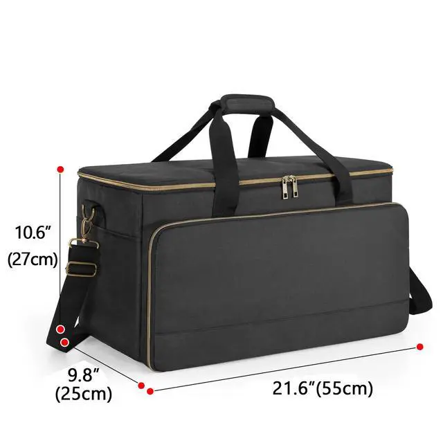 Alt view image 7 of 7 - Large Travel DJ Cable File Bag with Inner Detachable Divider | with Padded Compartment for 15.6 Laptop, Cable Organizer Bag for Cords, Sound Equipment, DJ Gear, Musician Accessories