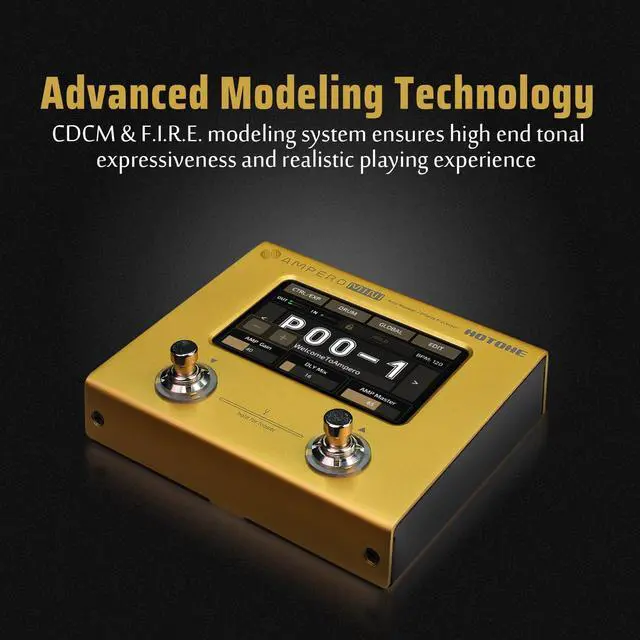 Alt view image 2 of 7 - Multi Effects Processor Pedal Guitar Bass Amp Modeling IR Cabinets Simulation Multi LanguageStereo OTG USB Audio Interface Ampero Mini MP-50 (Include 10 PCS Additional Footswitch Toppers)
