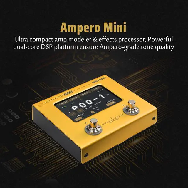 Alt view image 3 of 7 - Multi Effects Processor Pedal Guitar Bass Amp Modeling IR Cabinets Simulation Multi LanguageStereo OTG USB Audio Interface Ampero Mini MP-50 (Include 10 PCS Additional Footswitch Toppers)