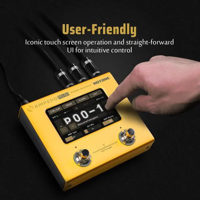 Alt view image 5 of 7 - Multi Effects Processor Pedal Guitar Bass Amp Modeling IR Cabinets Simulation Multi LanguageStereo OTG USB Audio Interface Ampero Mini MP-50 (Include 10 PCS Additional Footswitch Toppers)