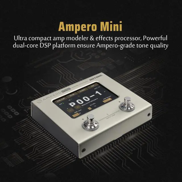 Alt view image 3 of 7 - Multi Effects Processor Pedal Guitar Bass Amp Modeling IR Cabinets Simulation Multi LanguageStereo OTG USB Audio Interface Ampero Mini MP-50 (Include 10 PCS Additional Footswitch Toppers)