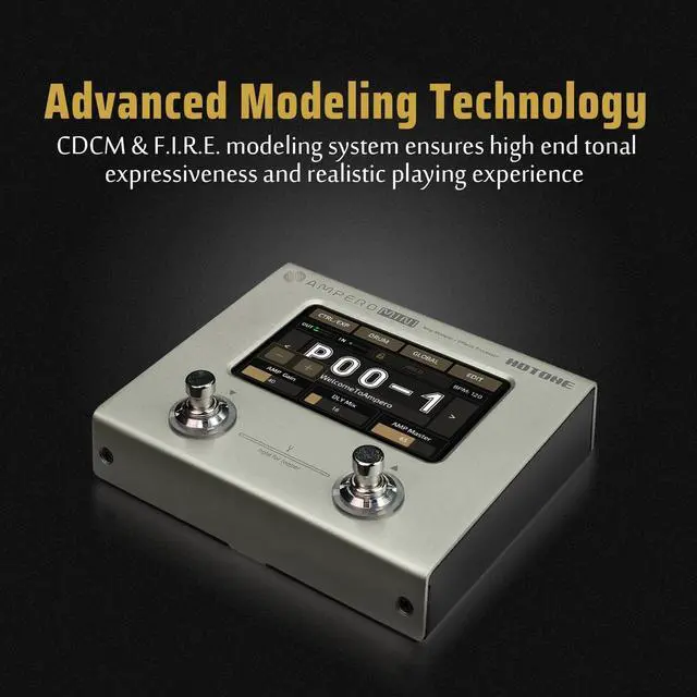 Alt view image 2 of 7 - Multi Effects Processor Pedal Guitar Bass Amp Modeling IR Cabinets Simulation Multi LanguageStereo OTG USB Audio Interface Ampero Mini MP-50 (Include 10 PCS Additional Footswitch Toppers)