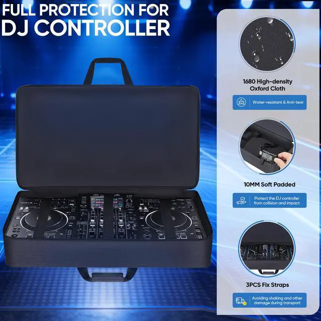 Alt view image 2 of 7 - DJ Controller Case Backpack Compatible with XDJ-AZ | 10MM Soft Thick Padded, Multiple Accessory Pockets, Comfortable Backpack-straps & Shoulder strap, DJ Bag for DJ Controller