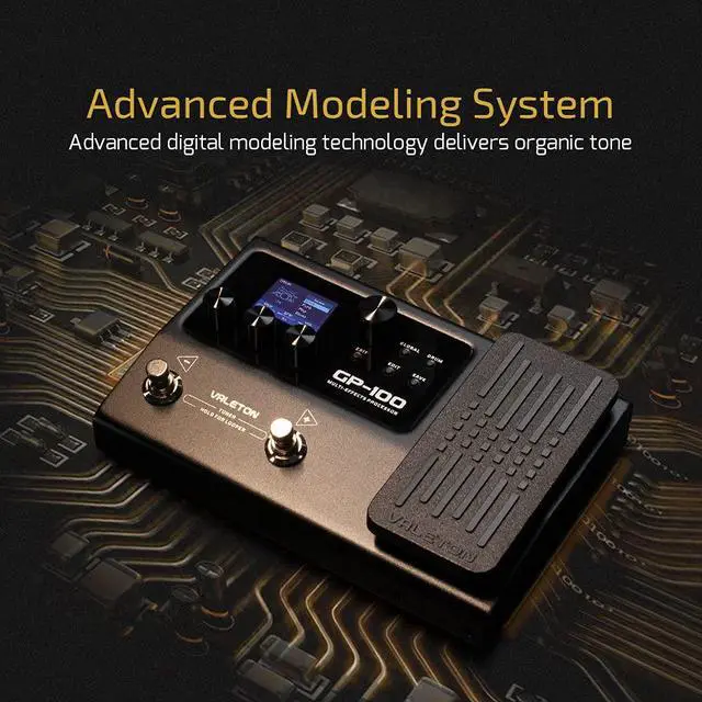 Alt view image 5 of 7 - GP-100 Guitar Bass Amp Modeling IR Cabinets Simulation Multi Language Multi-Effects with Expression Pedal Stereo OTG USB Audio Interface (BLACK)