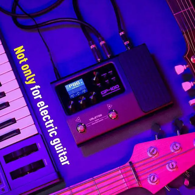 Alt view image 7 of 7 - GP-100 Guitar Bass Amp Modeling IR Cabinets Simulation Multi Language Multi-Effects with Expression Pedal Stereo OTG USB Audio Interface (BLACK)