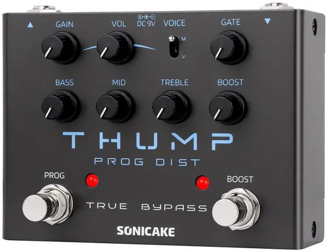 Main image of High-Gain Distortion Pedal, Built-in Independent Boost & Noise Gate Guitar Bass Effects Pedal, 2 Legendary Tone Modes, Pure Analog Circuit, True Bypass - Thump