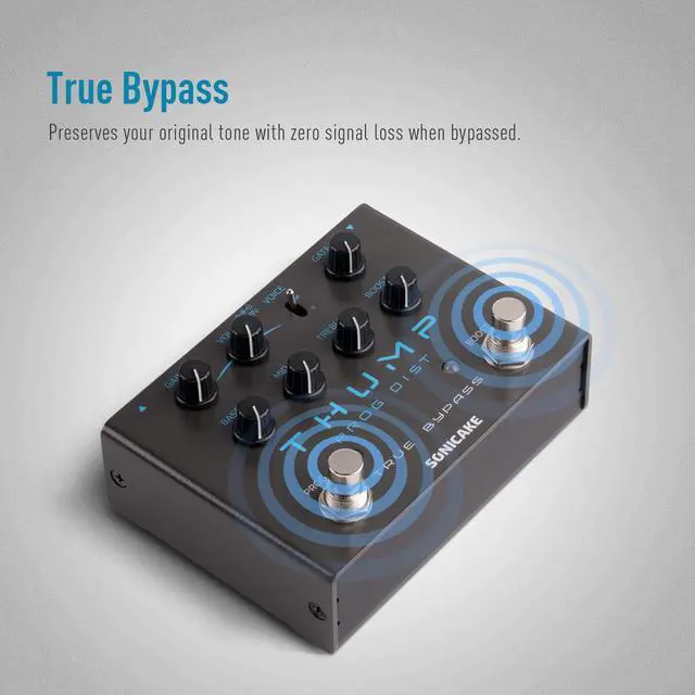 Alt view image 5 of 7 - High-Gain Distortion Pedal, Built-in Independent Boost & Noise Gate Guitar Bass Effects Pedal, 2 Legendary Tone Modes, Pure Analog Circuit, True Bypass - Thump