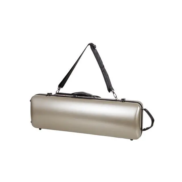 Alt view image 3 of 7 - Poly Carbon Oblong Violin Case for 4/4 Full-Size | Matte Champagne Finish, Hygrometer, Music Pouch, Accessory Storage Lightweight Hard Shell