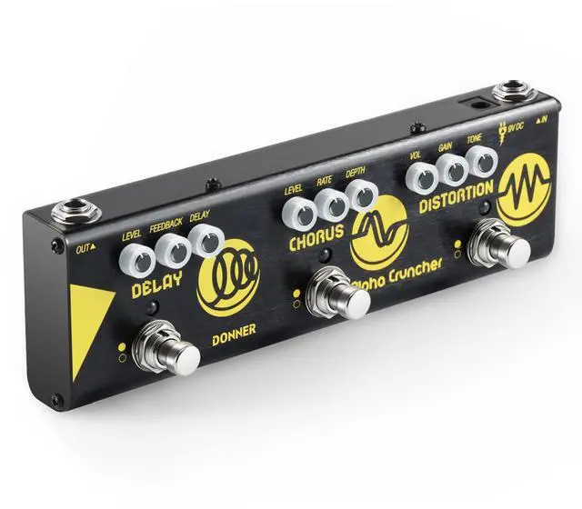 Main image of Multi Effects Guitar Pedal Alpha Cruncher 3 Type Effects Delay Chorus Distortion Pedal with Adapter for Electric Guitar