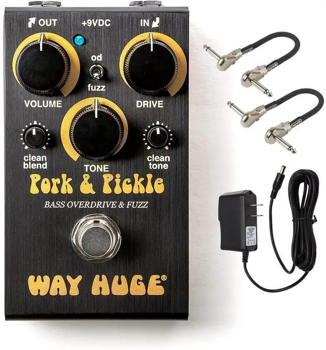 Main image of Way Huge Smalls WM91 Pork & Pickle Bass Overdrive & Fuzz Pedal Bundle with 2 MXR Patch Cables and Power Supply(WM41)