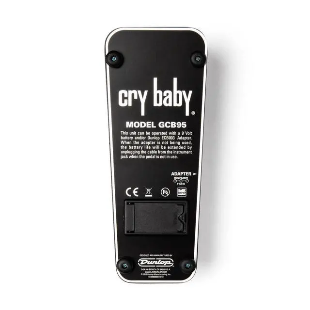 Alt view image 7 of 7 - Dunlop Original Crybaby GCB95 Standard Wah Pedal Effects Bundle with 2 Patch Cables 6 Dunlop Picks