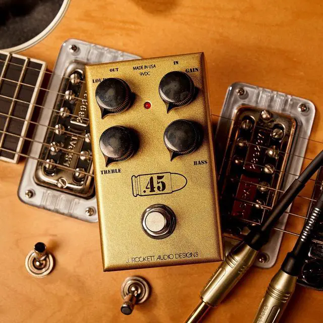 Alt view image 2 of 4 - 45 Caliber Overdrive Gold Guitar Effects Pedal