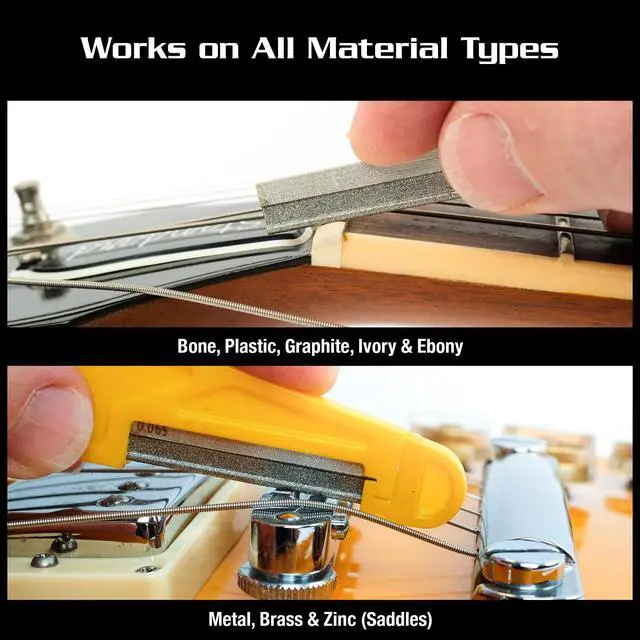 Alt view image 3 of 6 - 6 pc. Acoustic Guitar Diamond Coated Nut File Set - Light/Medium Strings (MN670)