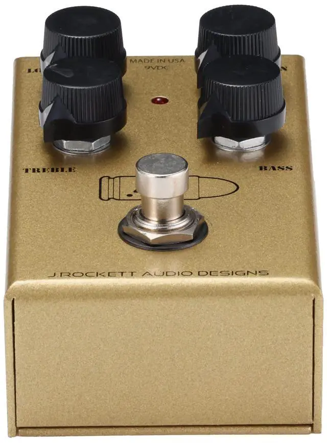 Alt view image 4 of 4 - 45 Caliber Overdrive Gold Guitar Effects Pedal