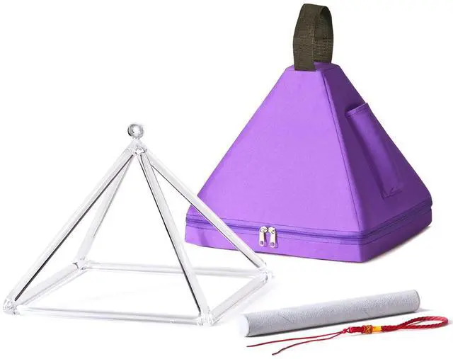 Main image of Quartz Crystal Singing Pyramid 12 Inch | Crystal Singing Pyramid for Healing Musical Instrument + Carry Case Bag Powerful Energy